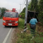 องค์การบริหารส่วนจังหวัดปทุมธานี ดำเนินการซ่อมแซมไฟฟ้าส่องสว่างทางสาธารณะ บริเวณบ้านคลองสระ หมู่ที่ 2 – 3 (วัดป่าภูริทัต) ตำบลคลองควาย