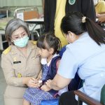 ลงพื้นที่ให้บริการฉีดวัคซีนป้องกันโรคไข้หวัดใหญ่ 4 สายพันธุ์ “ฟรี” (เข็มที่ 2) ให้แก่นักเรียนโรงเรียนวัดป่างิ้ว