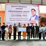 พิธีถวายเช็คเงินอุดหนุนแก่วัดคลองสอง เพื่อสบทบการบูรณปฏิสังขรณ์ศาลาการเปรียญ ณ ศาลาการเปรียญวัดคลองสอง ตำบลคลองสอง อำเภอคลองหลวง จังหวัดปทุมธานี